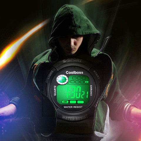 Large digital wrist outlet watch